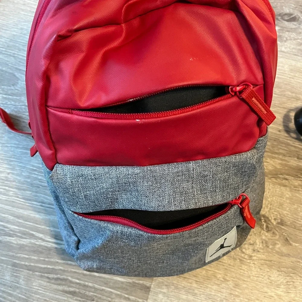 Nike Air Jordan Backpack Red Gray Jumpman Kids Mini School‎ Bag 617847172229